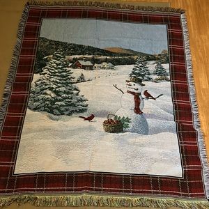 Winter Scene blanket throw